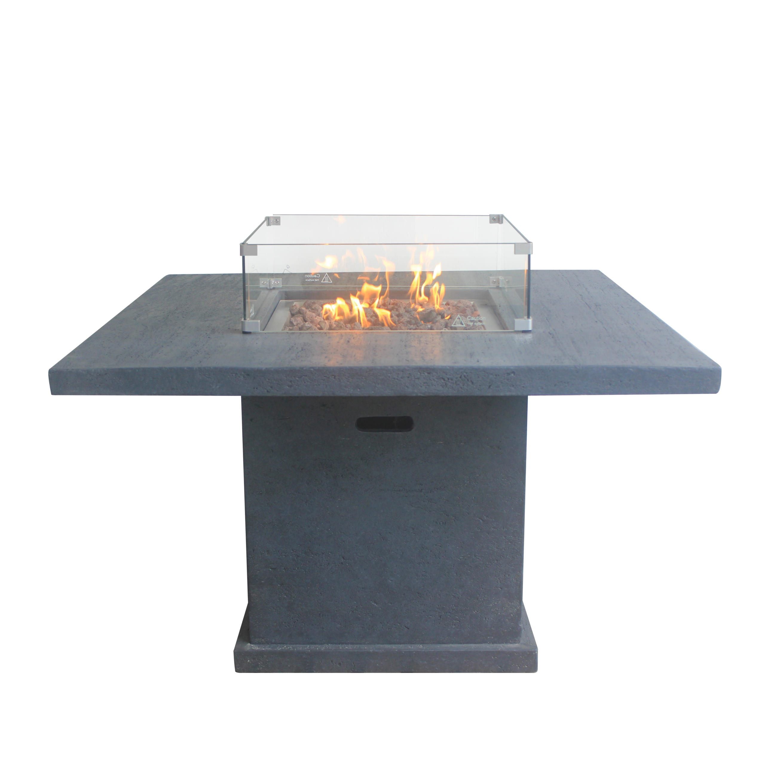 Travertine Top Firepit Bar