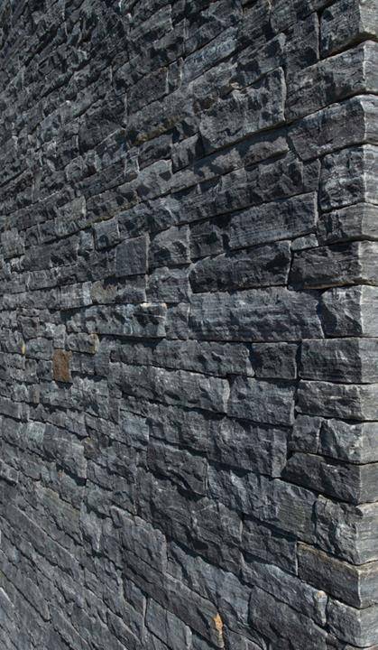 Black Slate Pitched Face Cladding