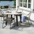 Scandic 4 Seat dining set with 130cm Derby Teak Top Table