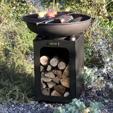 Firepit 60 with Log Store and Swing Arm BBQ
