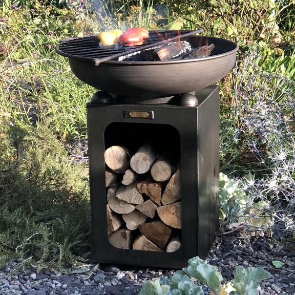 Firepit 60 with Log Store and Swing Arm BBQ