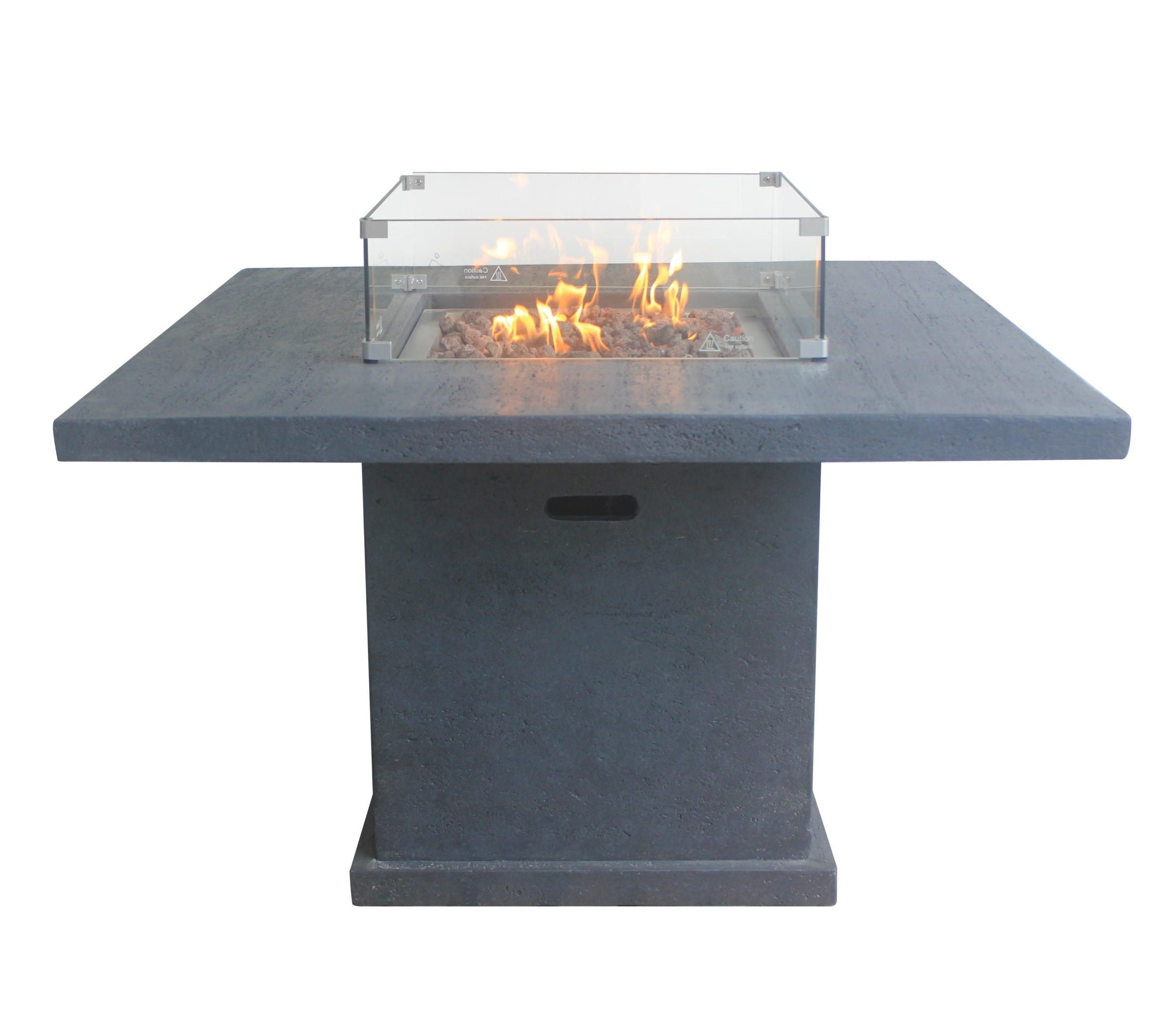 Travertine Top Firepit Bar
