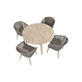 Santander Rope 4 Seat dining set with 130cm round table